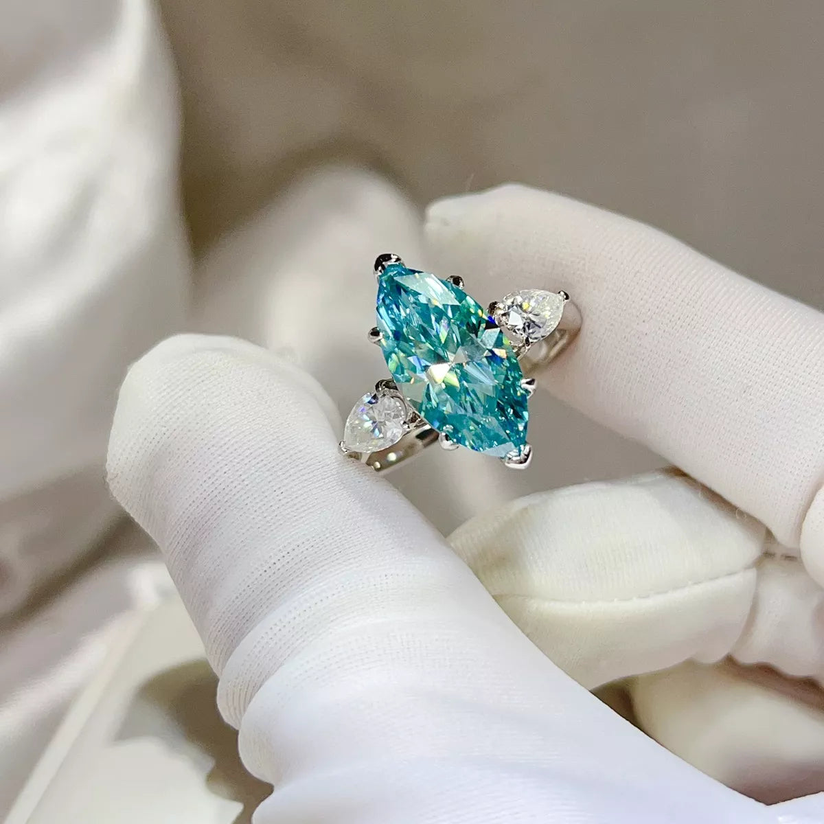 6 Carat 925 Sterling Silver Moissanite Ring