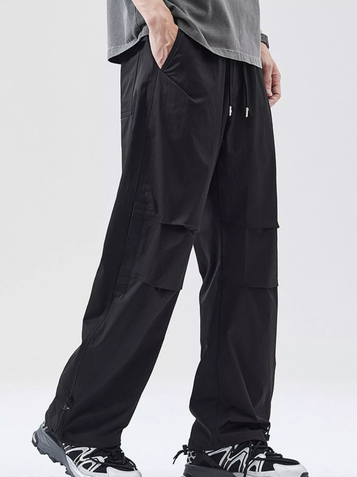 Men's Full Size Relaxed Fit Drawstring Pants Plus Size, view 4