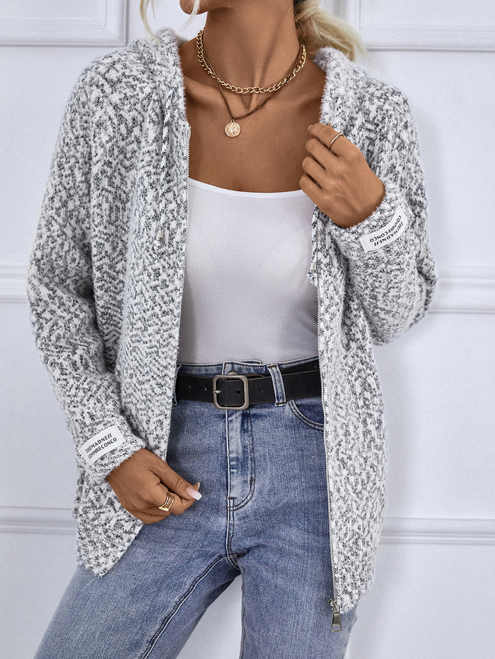 Zip-Up Hooded Sweater in Charcoal