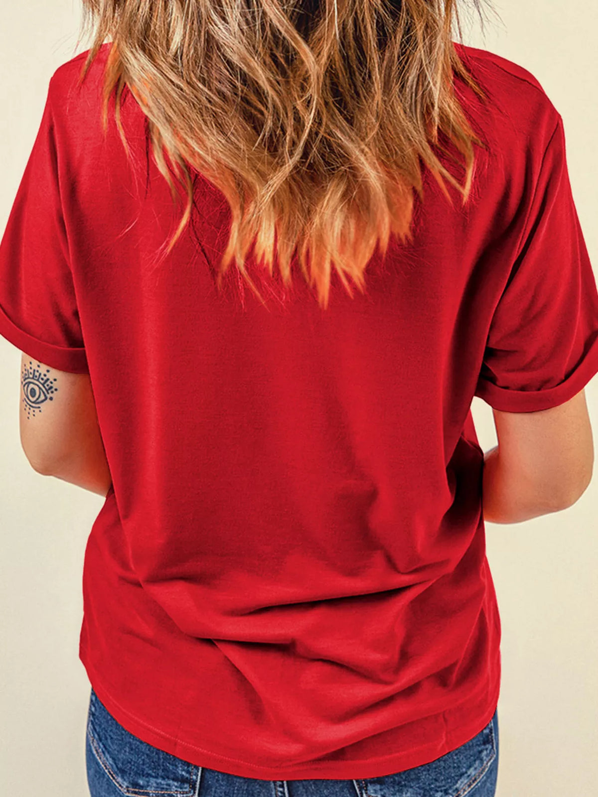 Western Patchwork Cow Print Round Neck Casual T Shirt