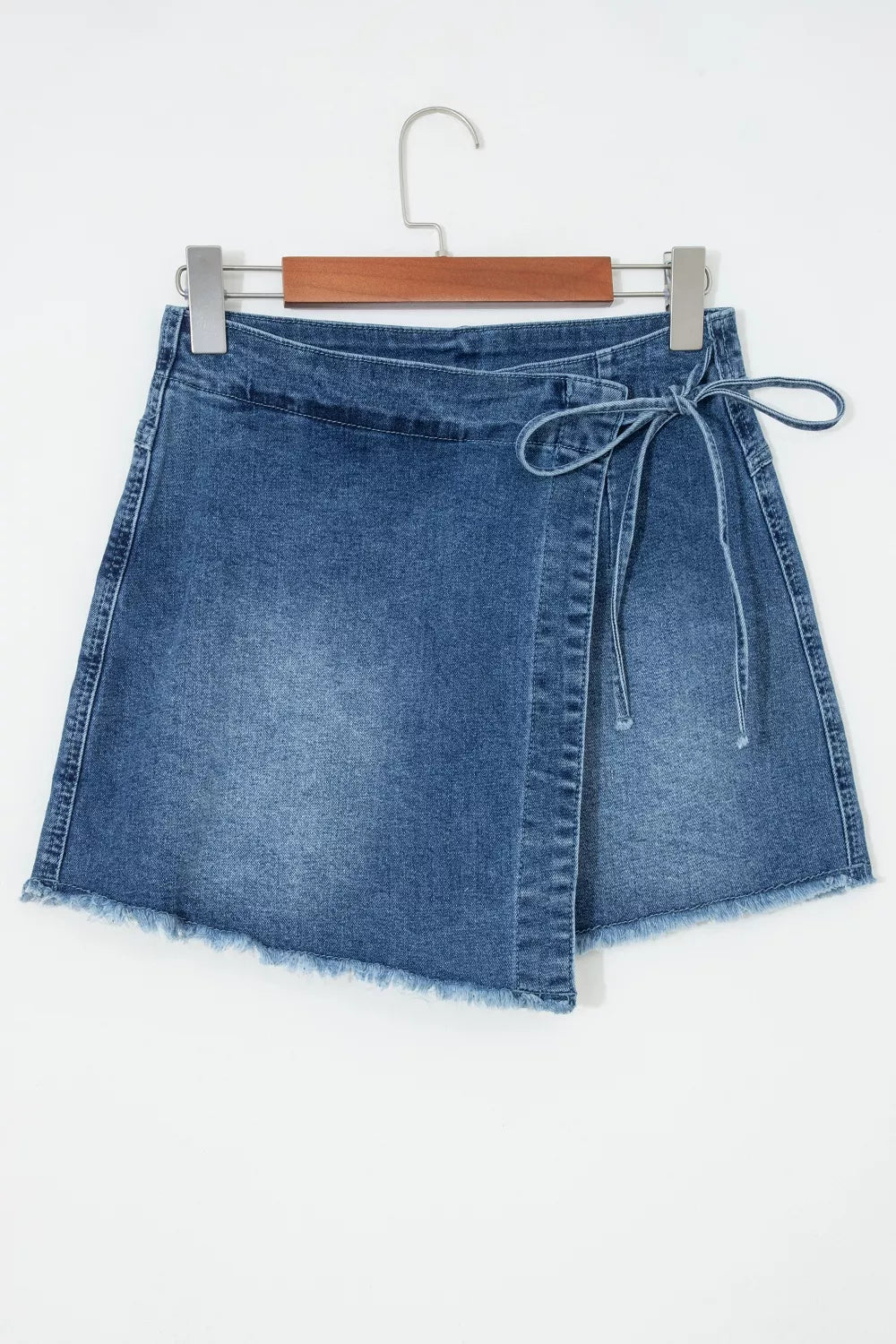 Wrapped Tied Waist Denim Skort - Lilixa.store