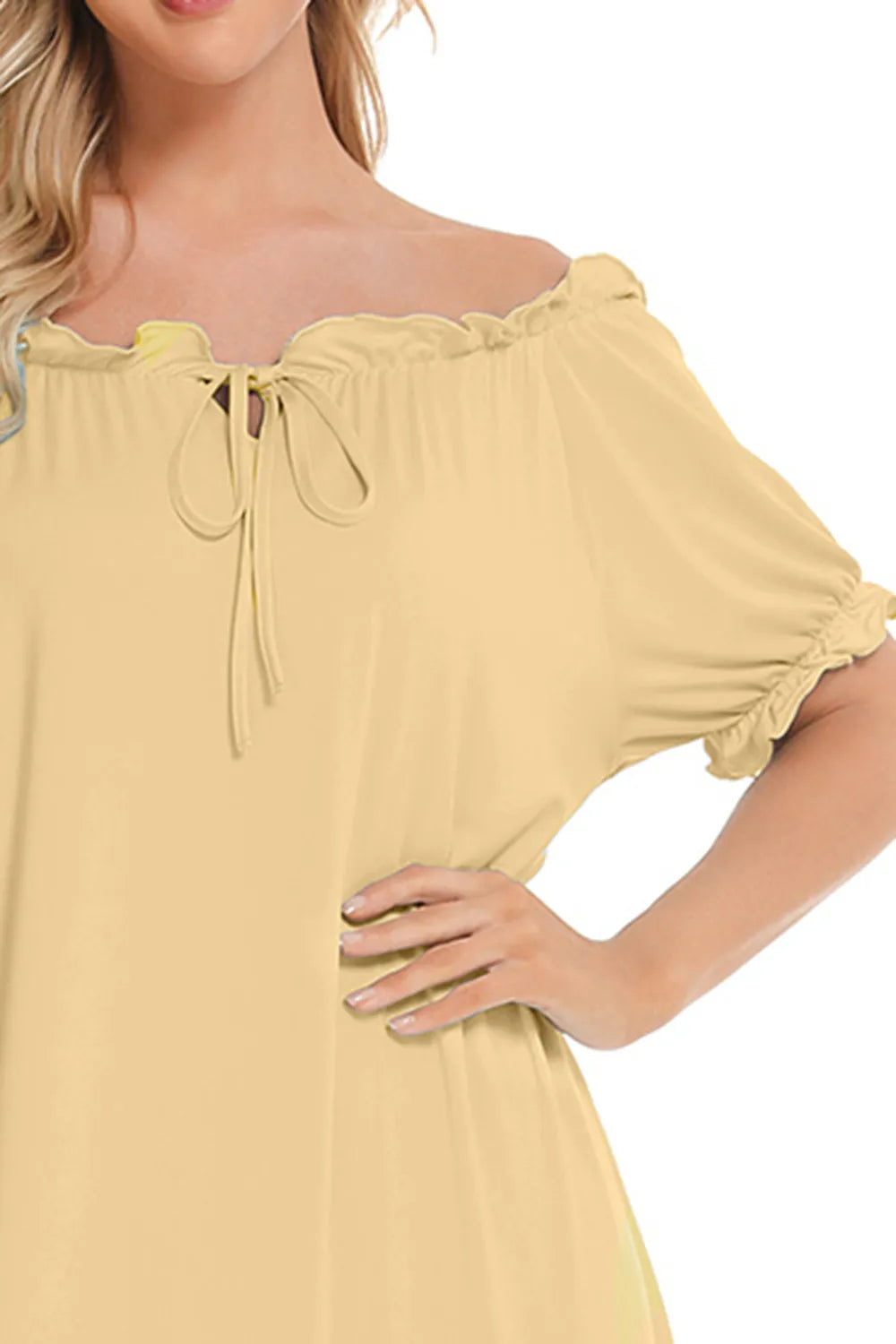 Lace Detail Short Sleeve Lounge Dress - Lilixa.store