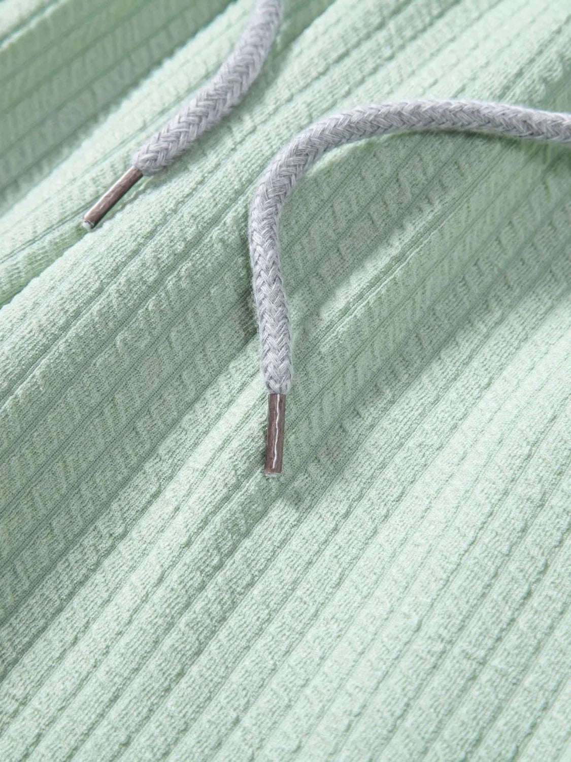 Men's Ribbed Short Sleeve Shirt and Shorts Set in Green, view 11