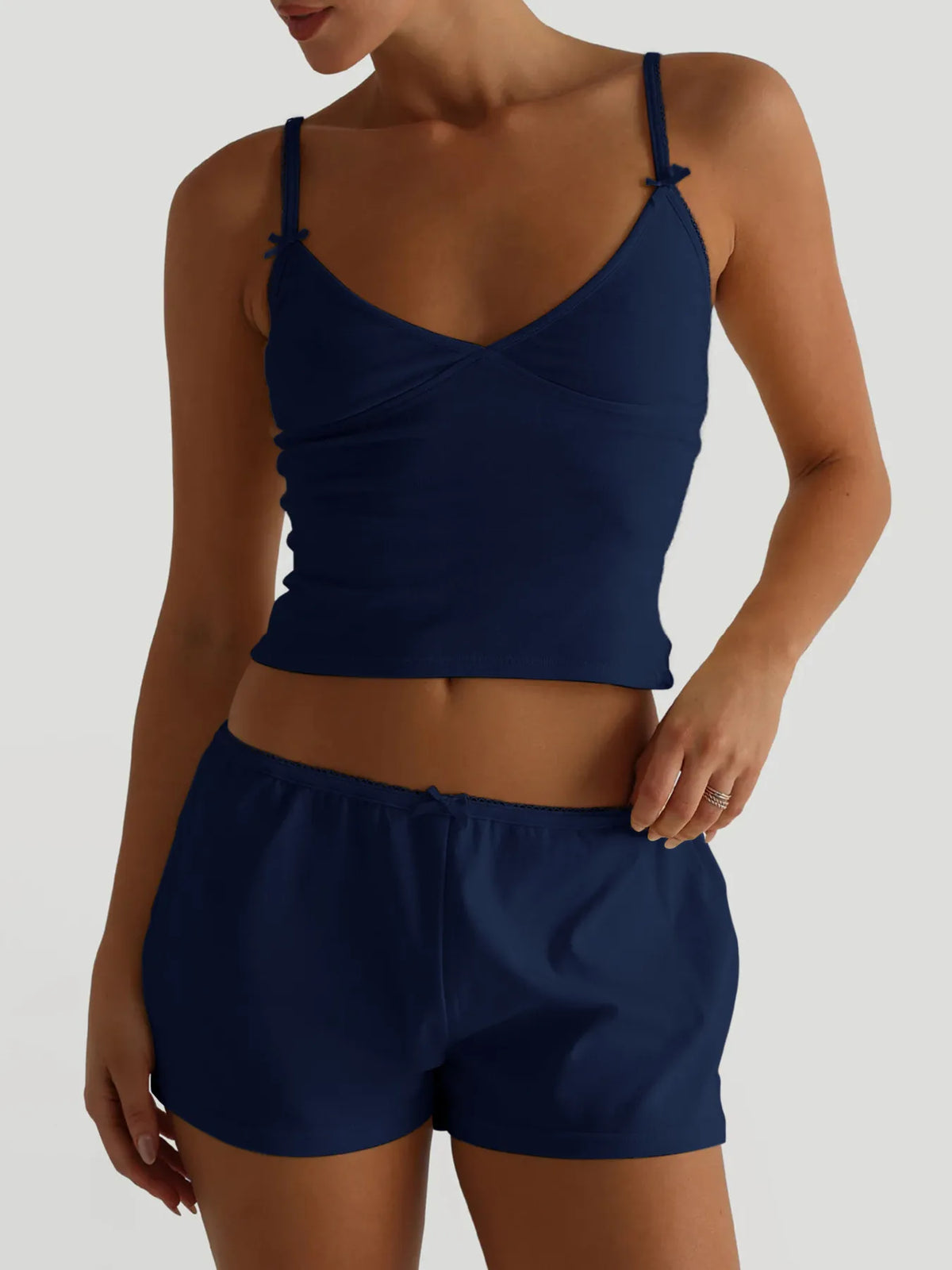 V-Neck Cami and Shorts Set - Lilixa.store