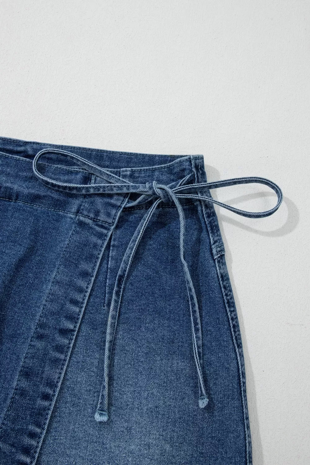 Wrapped Tied Waist Denim Skort - Lilixa.store