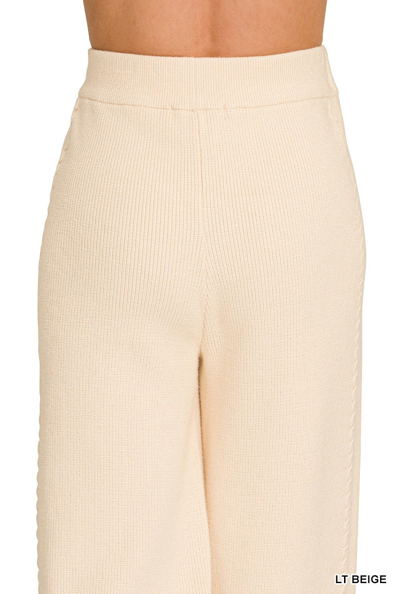 Zenana Viscose Sweater Pants, view 5
