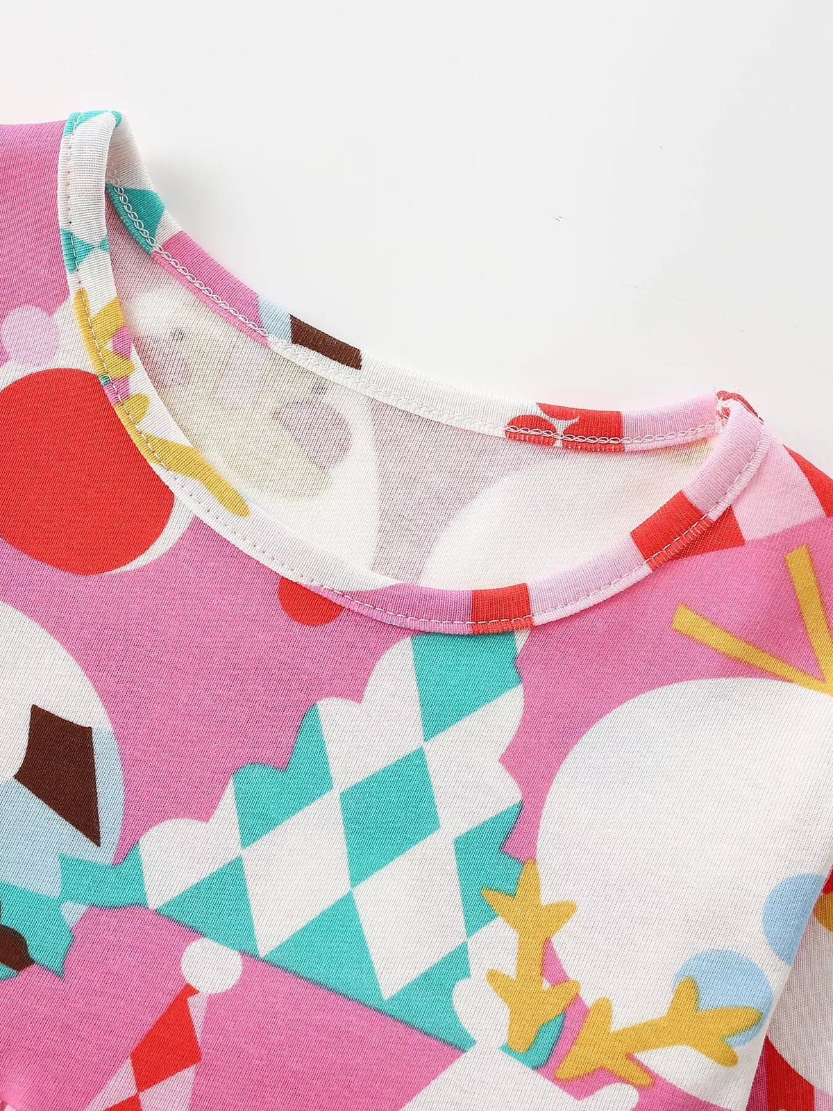 Children's Christmas Print Long-Sleeve A-Line Dress - Lilixa.store