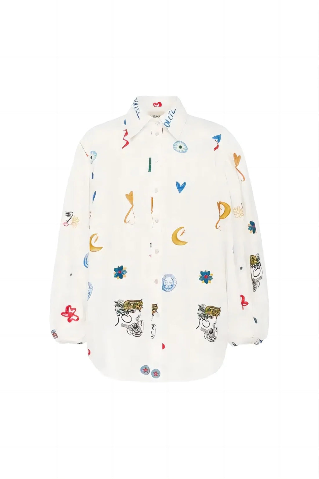 Printed Button Up Long Sleeve Shirt - Lilixa.store