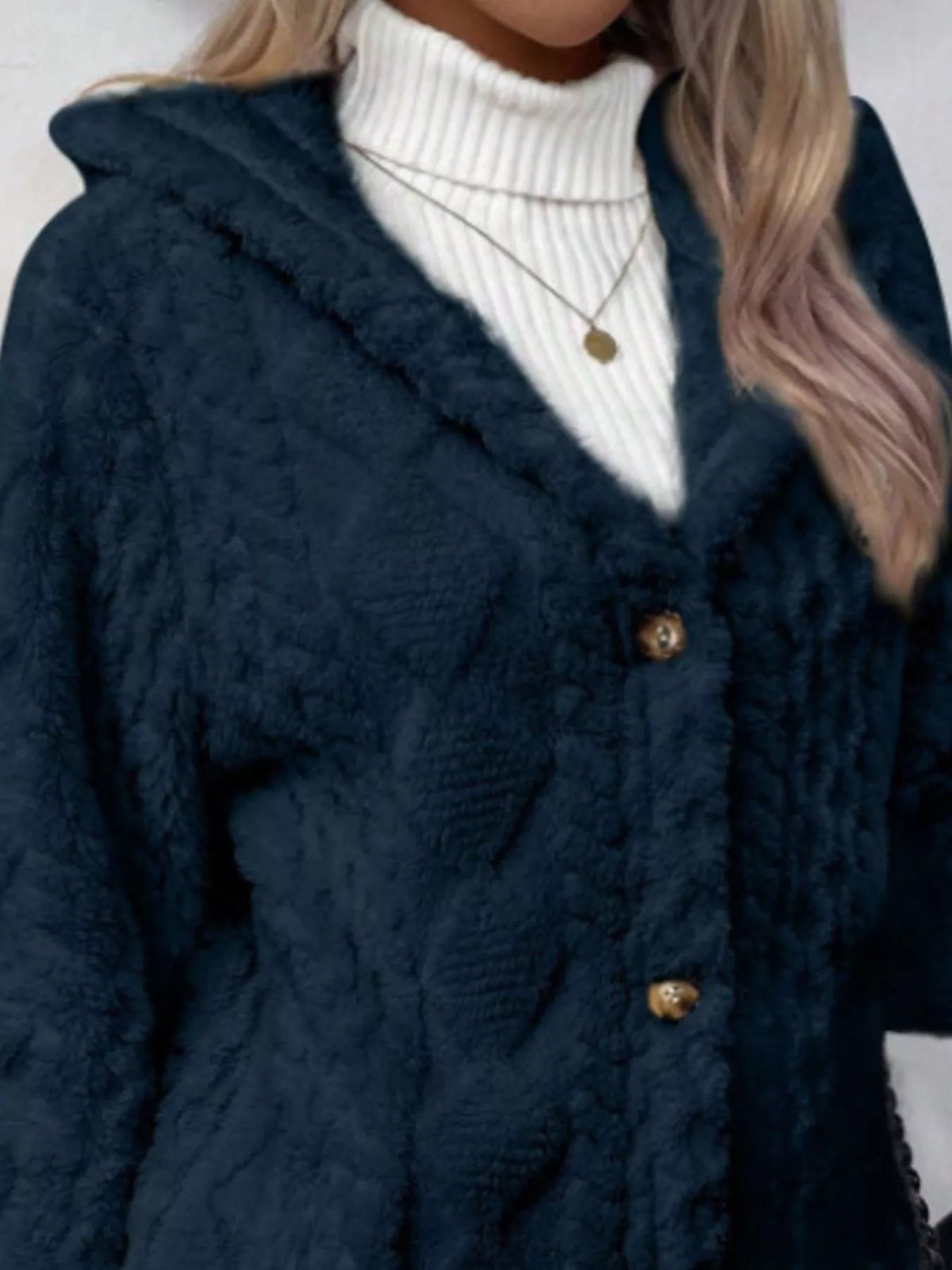 Full Size Button-Down Hooded Outerwear Plus Size, view 20