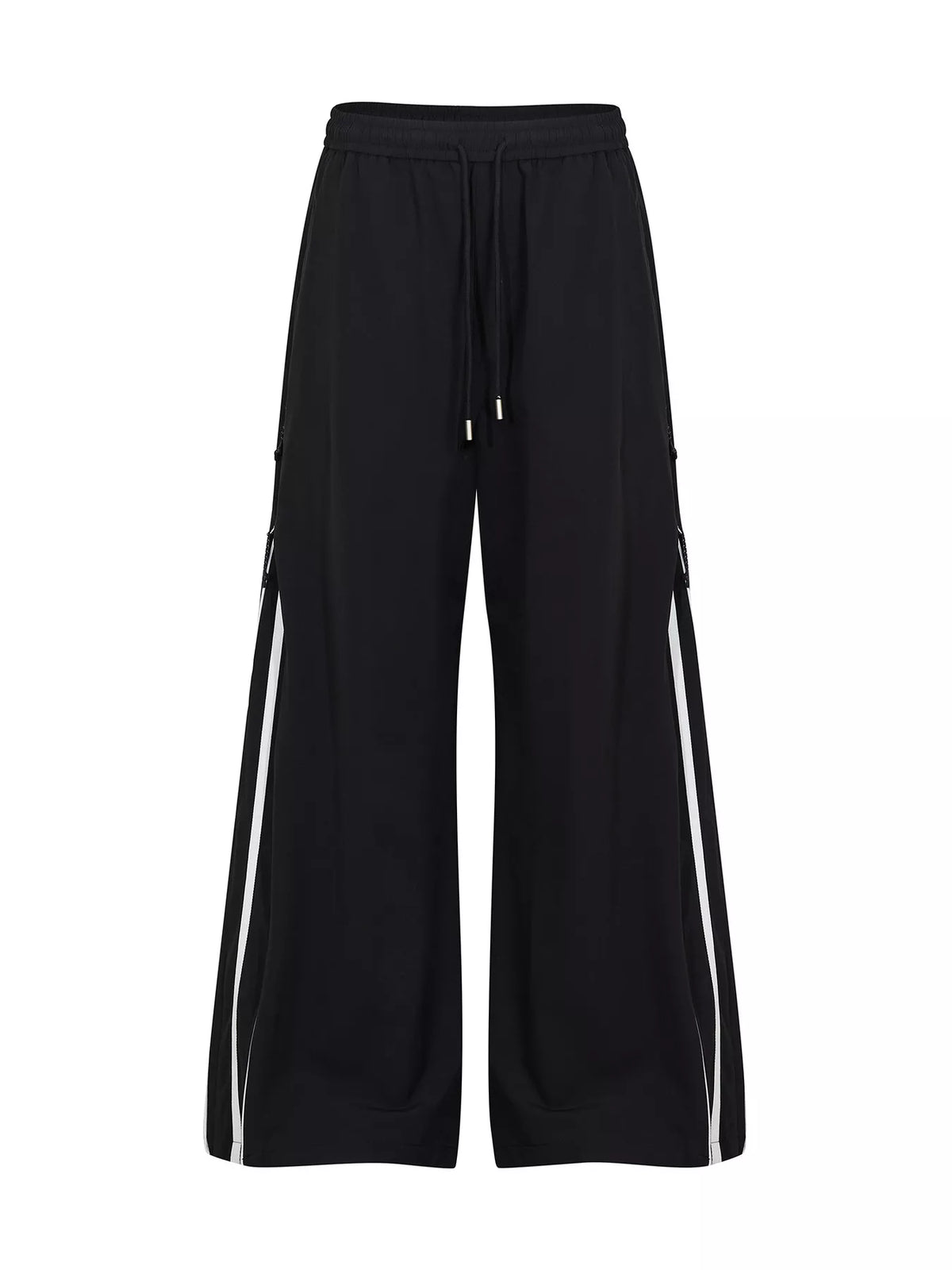 Men's High-Waisted Wide-Leg Pants with Side Stripe Detail