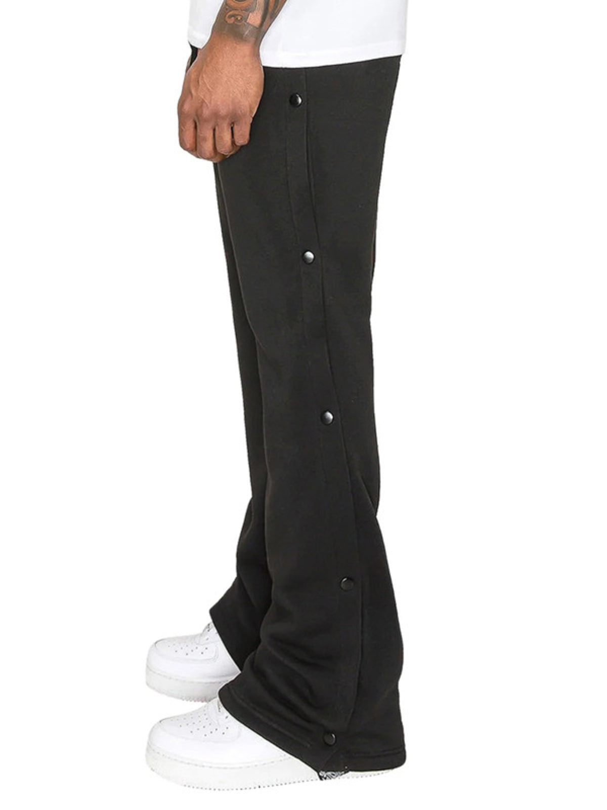 Men's Full Size Side Snap Button Pants Plus Size