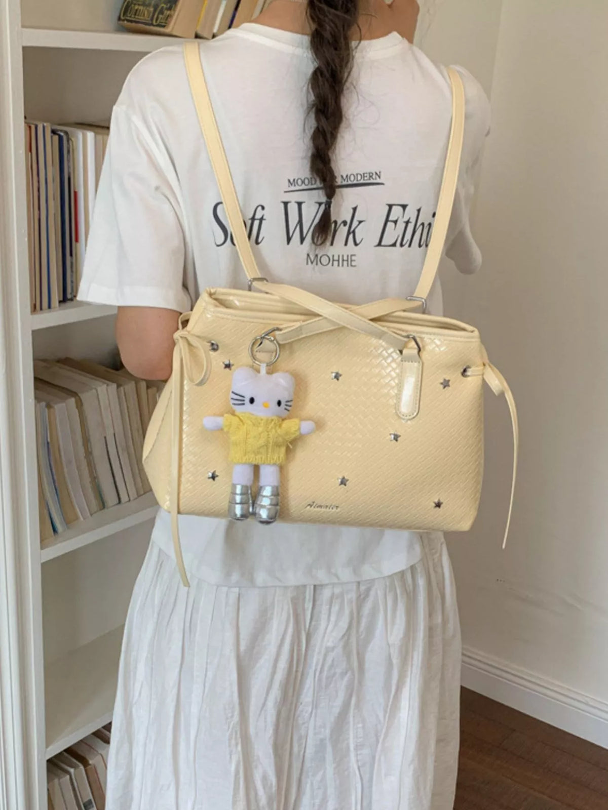 PU Leather Convertible Tote Bag