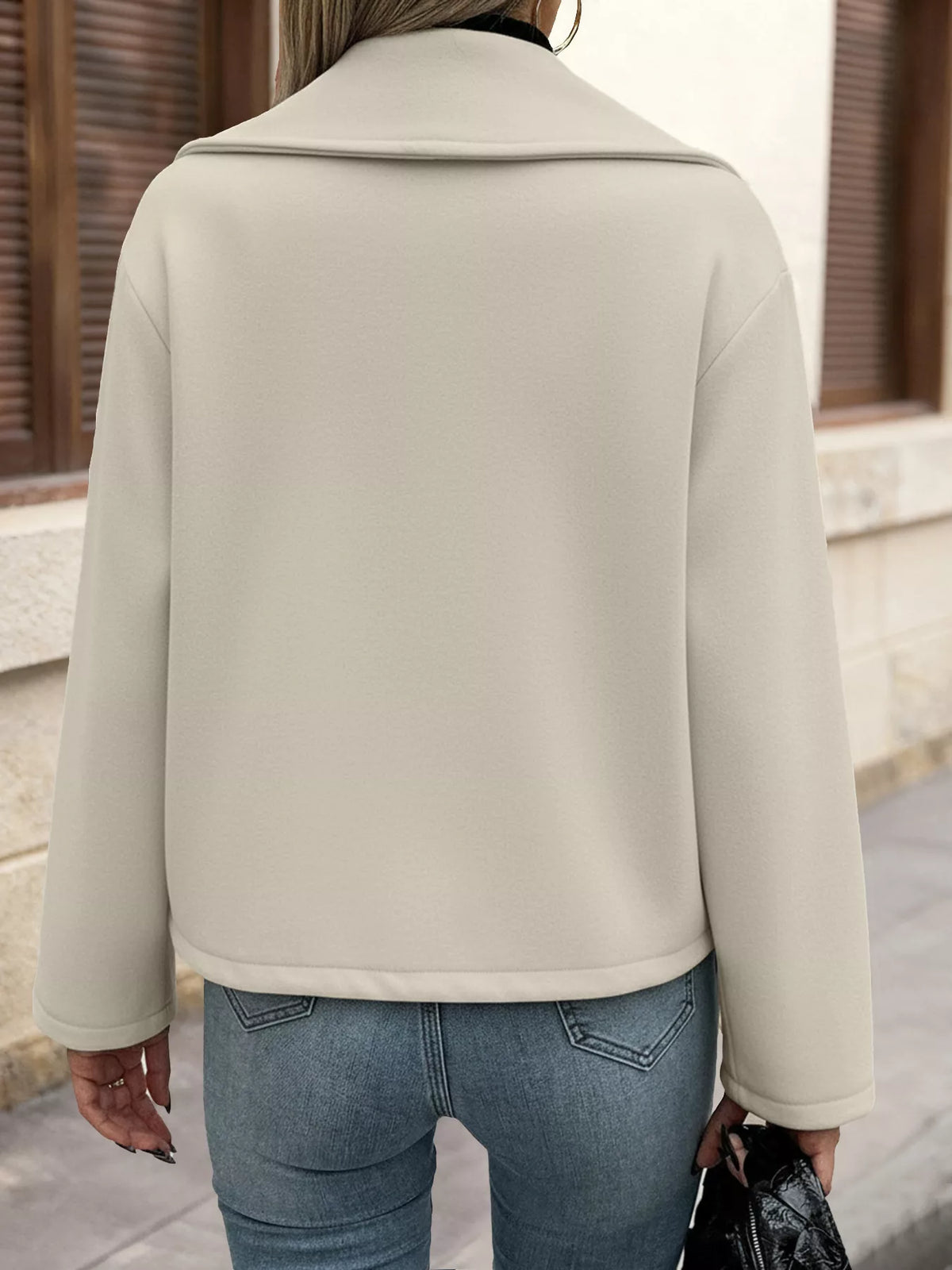 Double-Breasted Wool Blend Outerwear in Gray, view 5