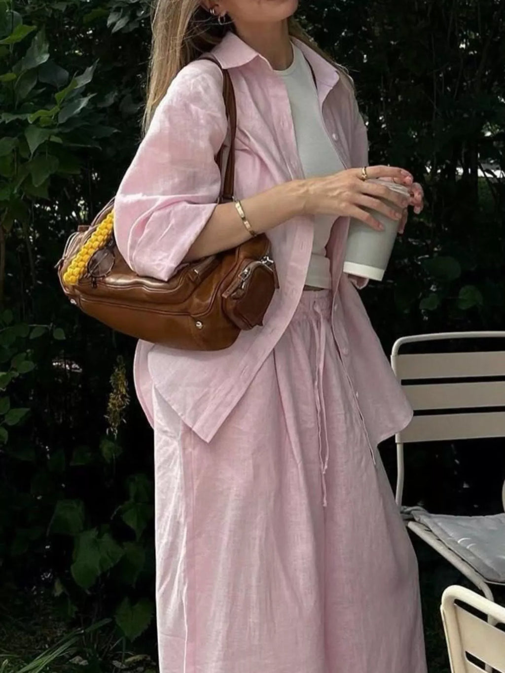 Button Up Long Sleeve Shirt and Pants Set - Lilixa.store