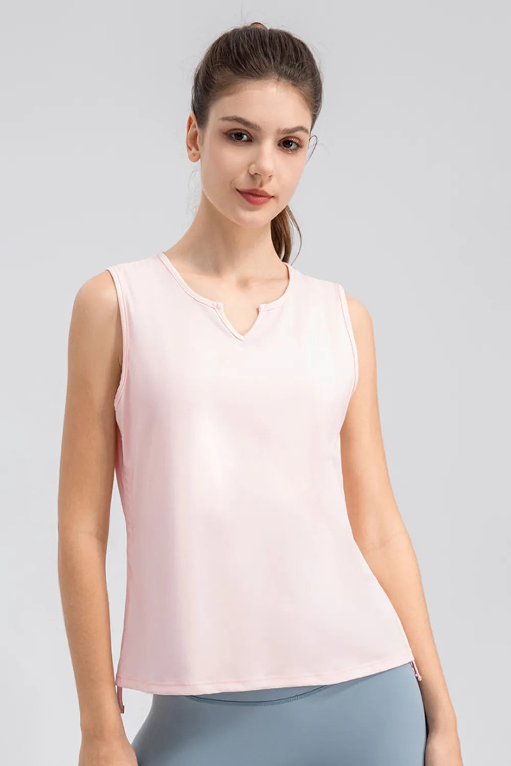 Notched Wide Strap Active Tank - Lilixa.store