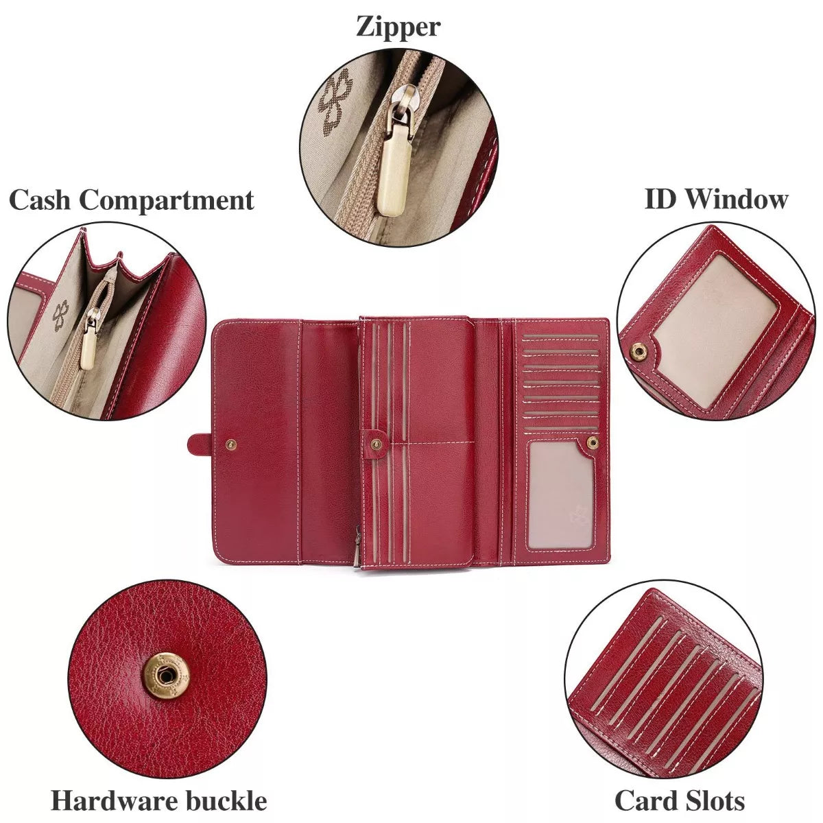 Leather Long Wallet - Lilixa.store