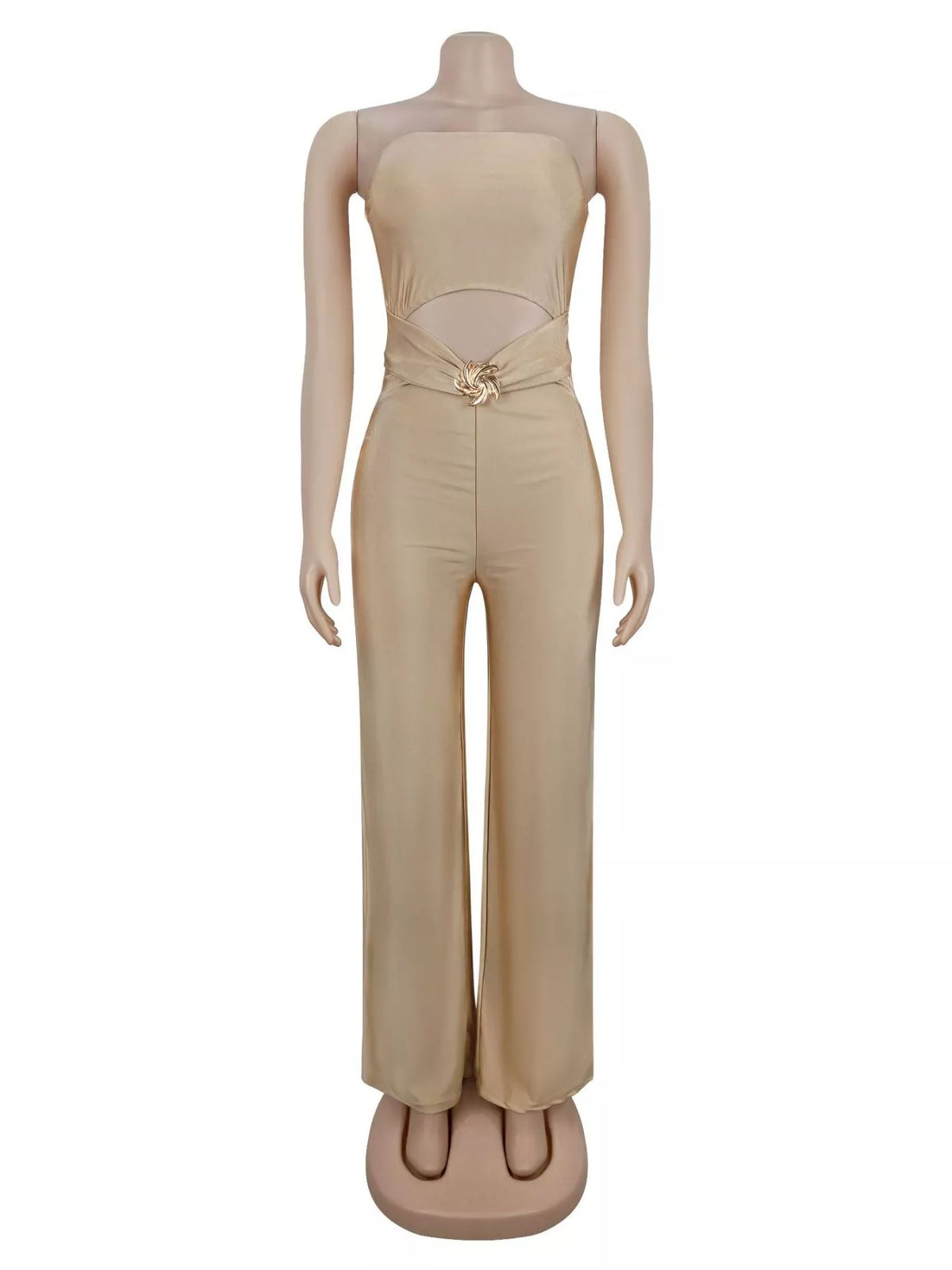 Strapless Cut-out Wide-Leg Jumpsuit - Lilixa.store