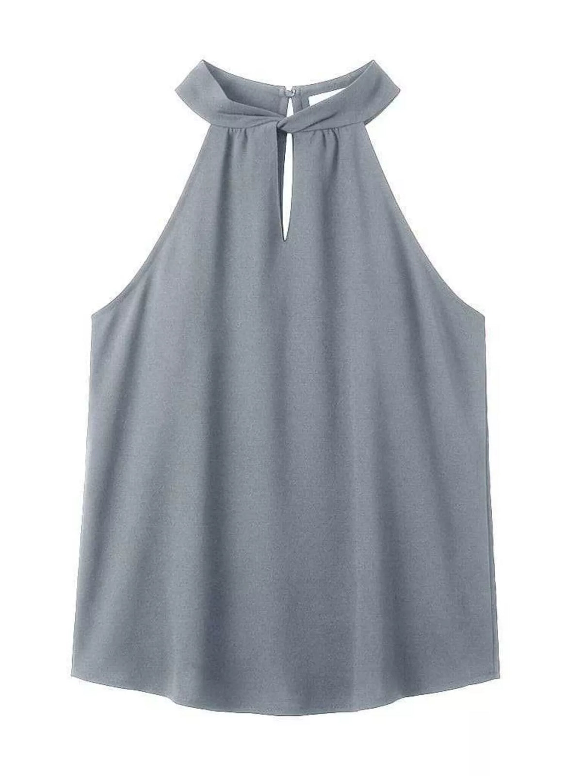 Keyhole Sleeveless Tank - Lilixa.store