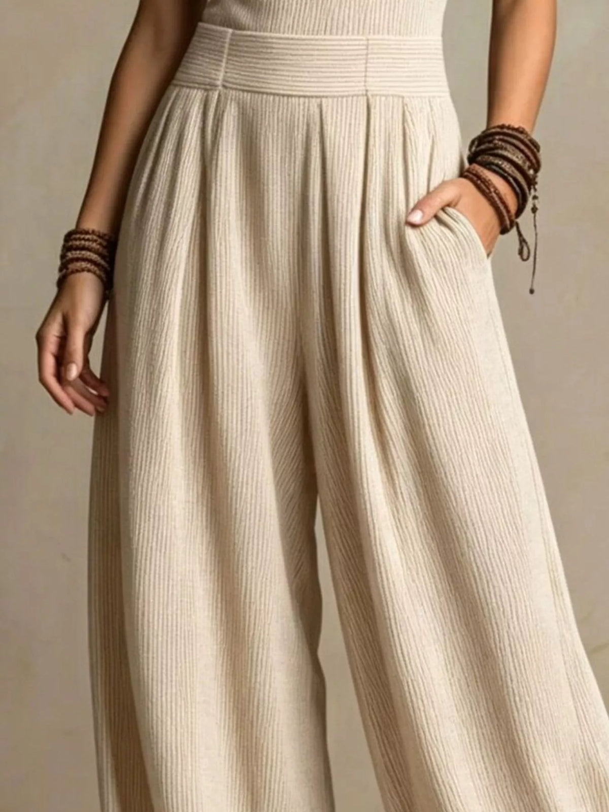Full Size Halter Neck Wide-Leg Jumpsuit Plus Size, view 9