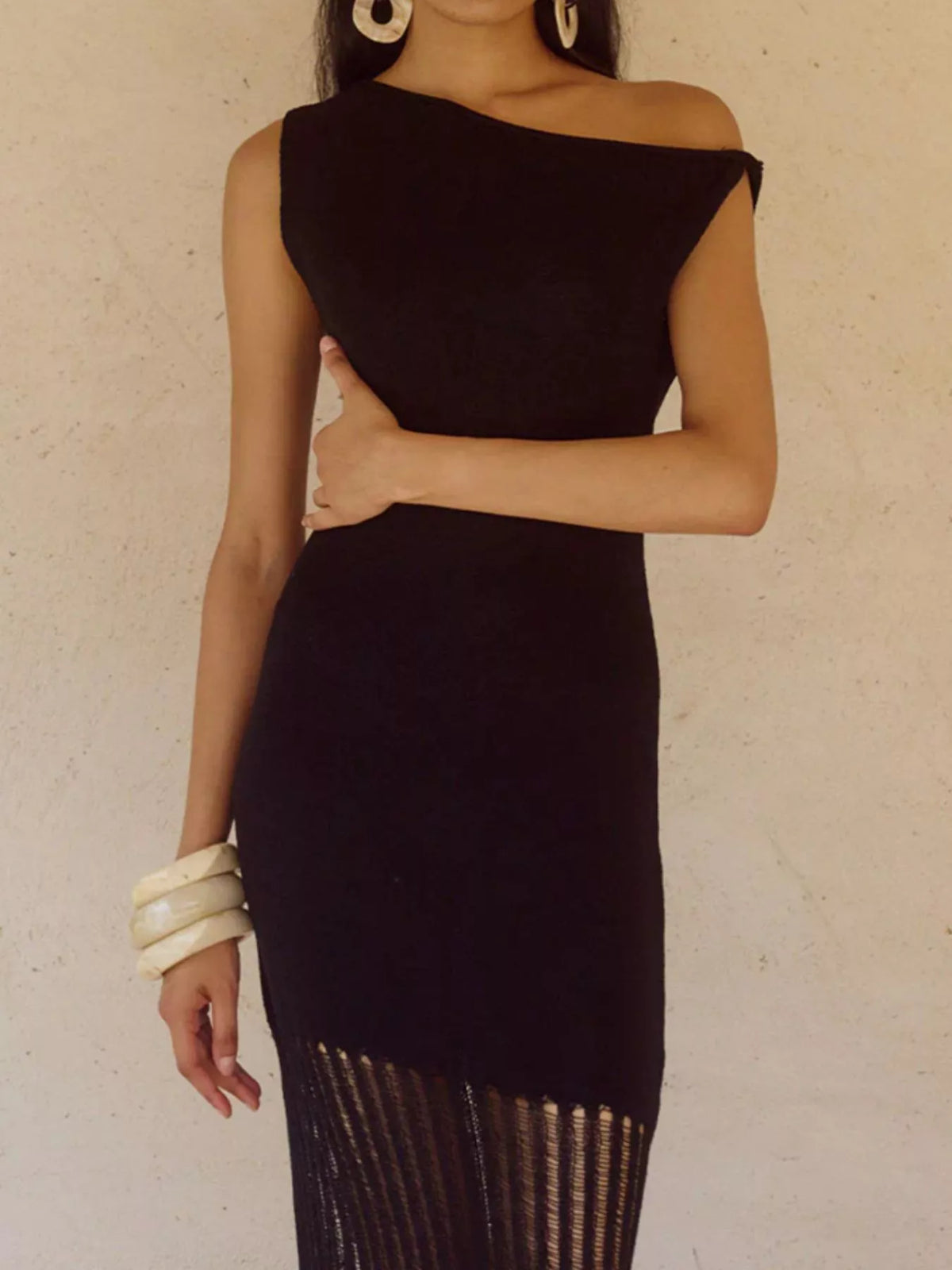 One-Shoulder Fringe Maxi Dress - Lilixa.store