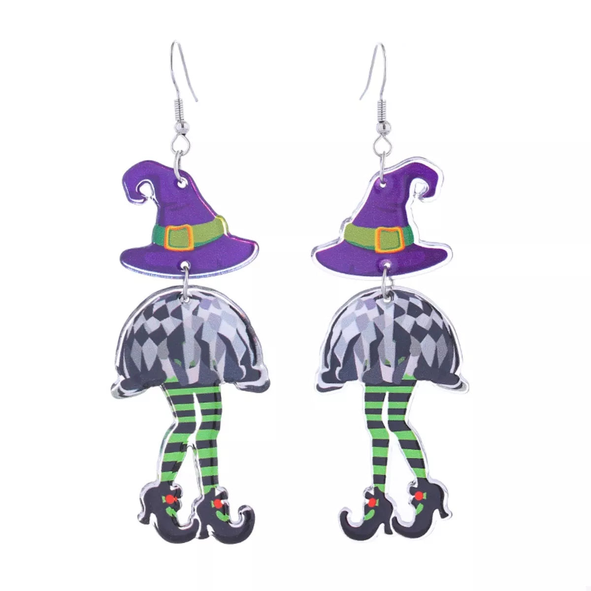 Halloween Witch Hat and Legs Dangle Earrings - Lilixa.store
