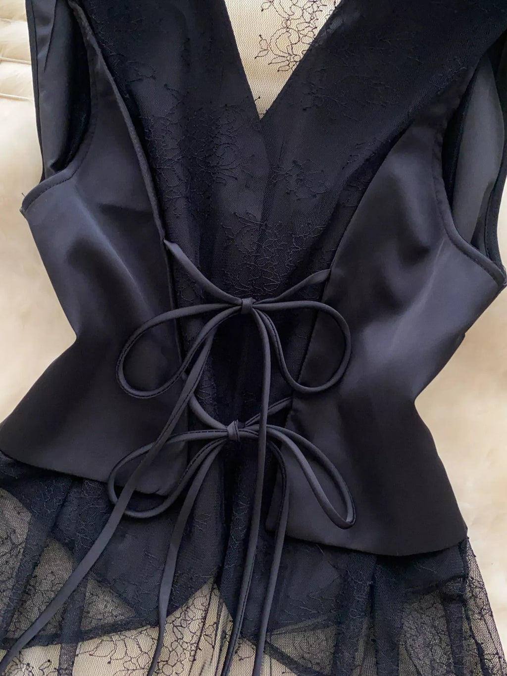 Lace Trimmed Button-Down Vest Coat - Lilixa.store