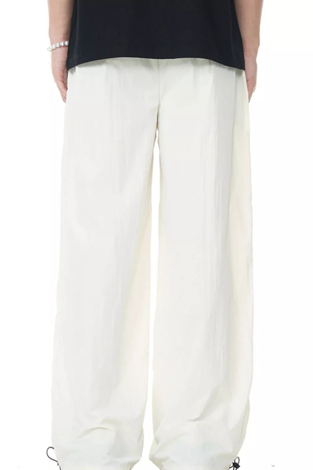 Men's Wide Leg Lightweight Casual Pants in Cream, view 3