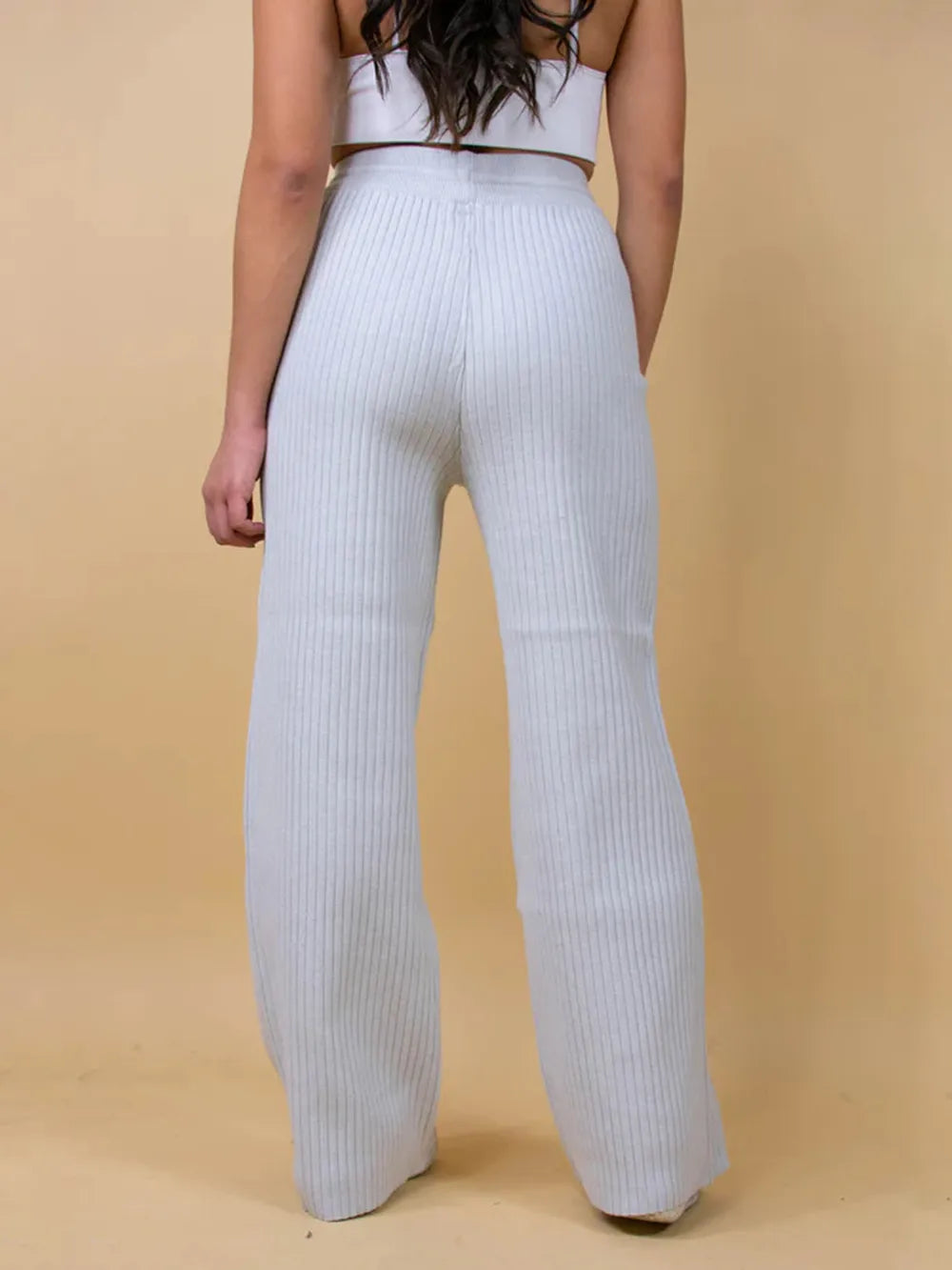 Ribbed Wide Leg Sweater Pants, view 10
