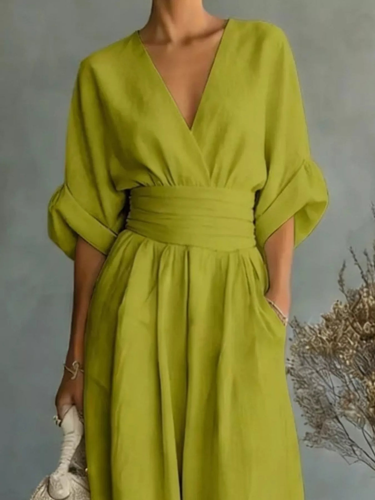 Full Size Half Sleeve Wide-Leg Jumpsuit Plus Size - Lilixa.store