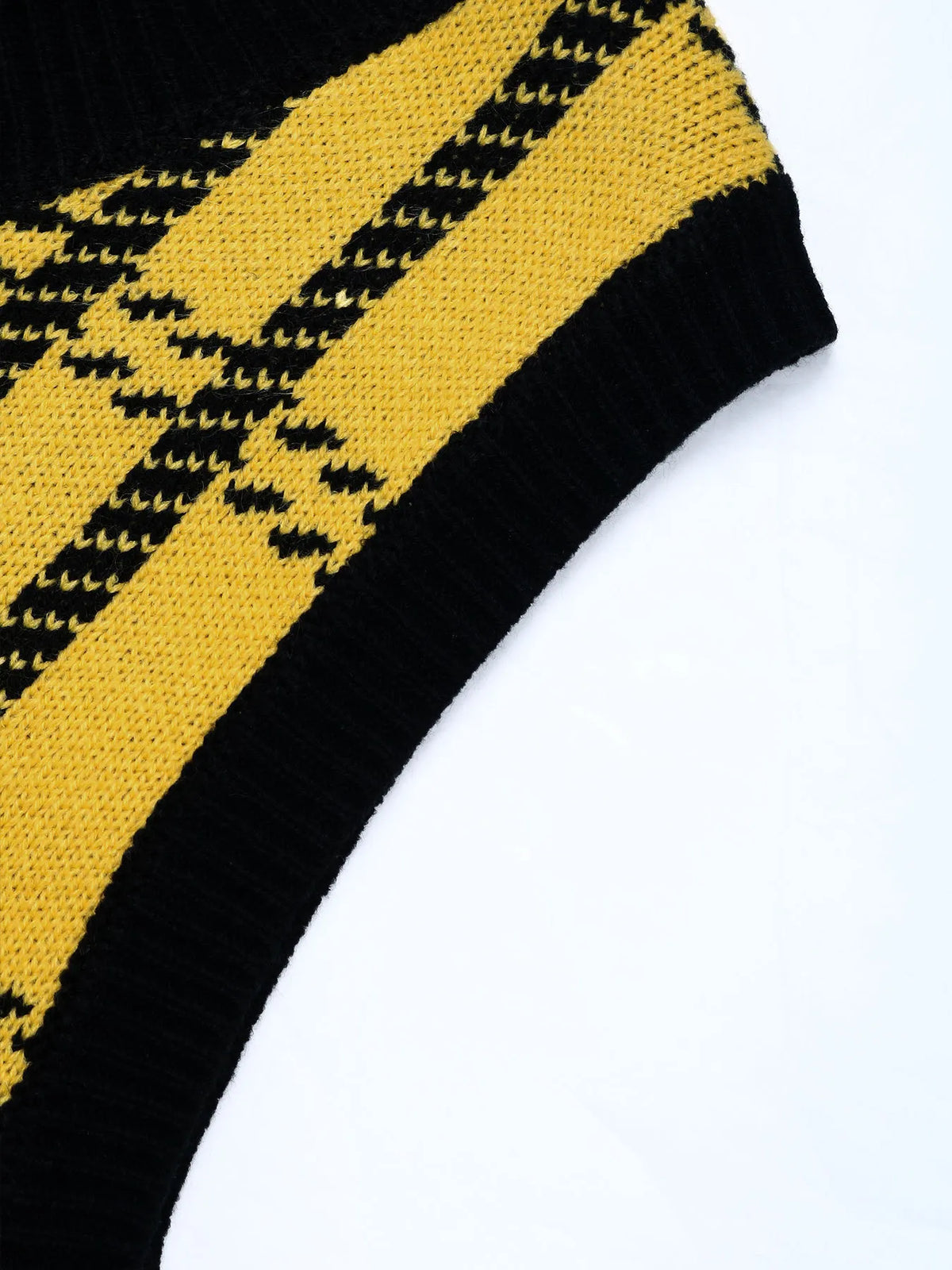 Plaid V-Neck Cropped Sweater Vest in Yellow, view 9
