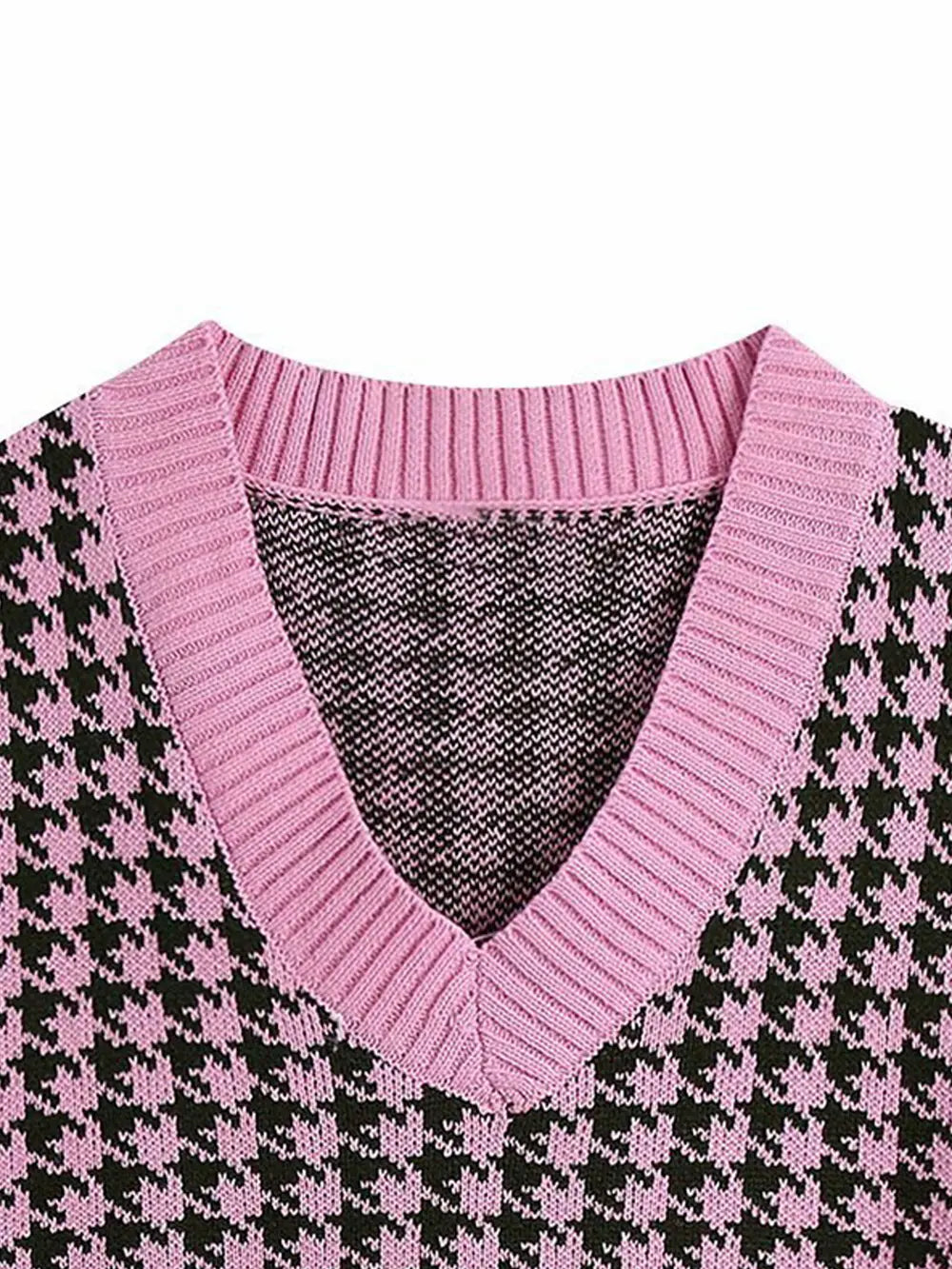 Houndstooth V-Neck Sweater Vest, view 12