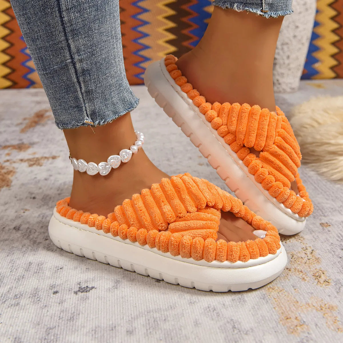 Crisscross Open Toe Platform Slippers - Lilixa.store