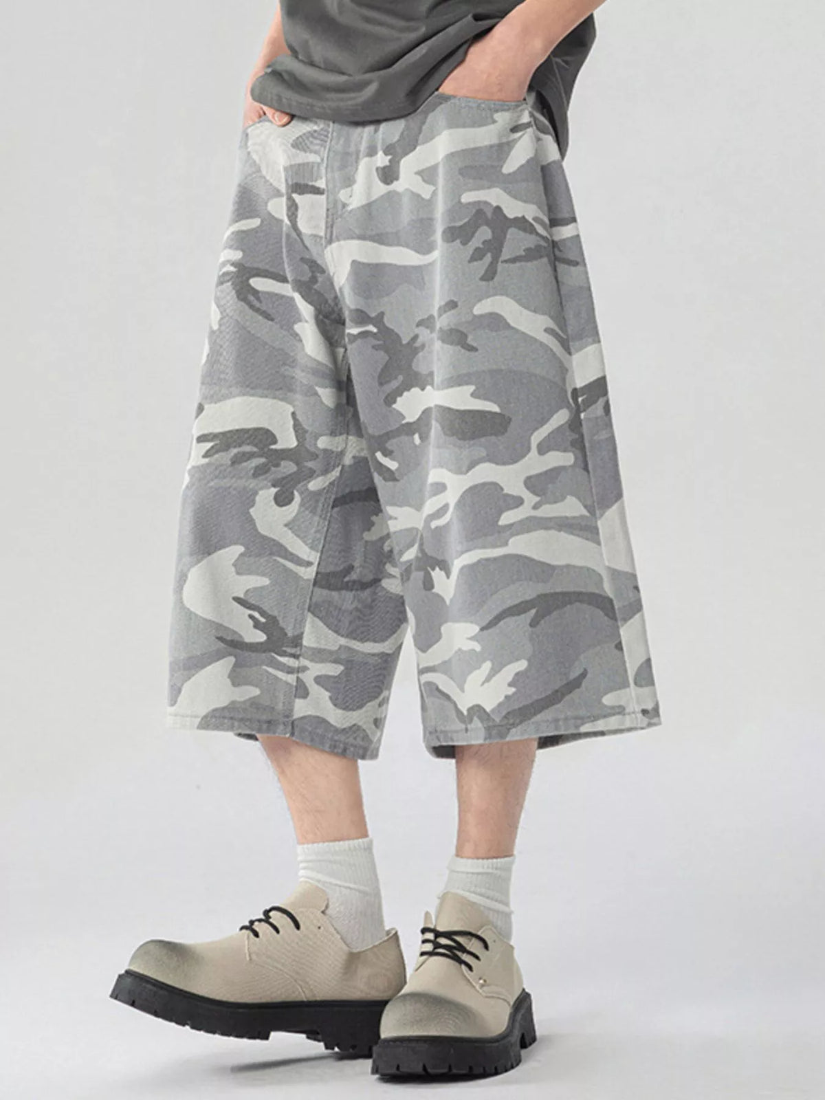 Men's Urban Camo Wide Leg Cargo Pants, view 2