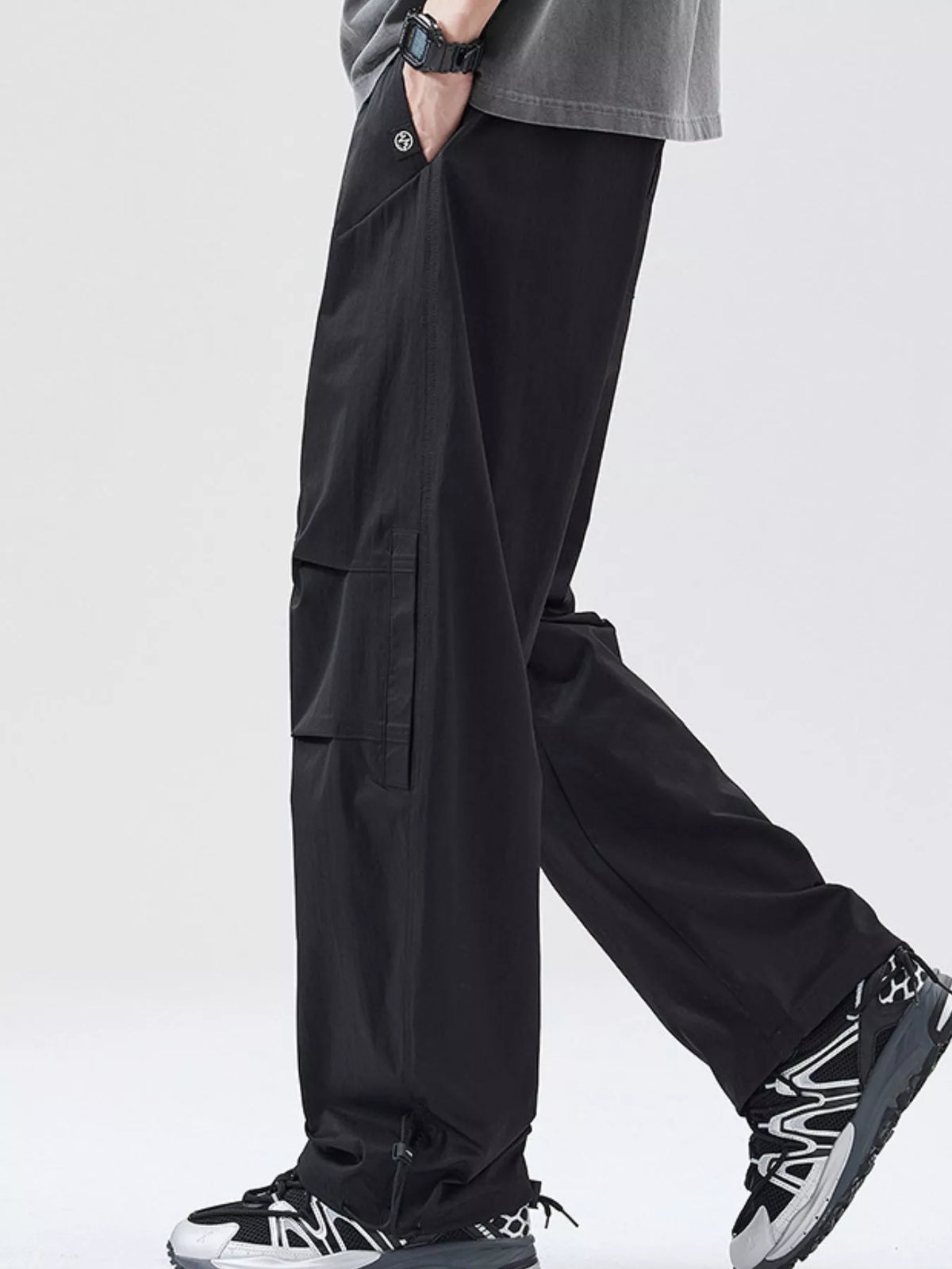 Men's Full Size Relaxed Fit Drawstring Pants Plus Size, view 6