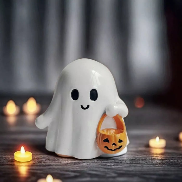 Halloween Ghost Ornament with Pumpkin Basket - Lilixa.store