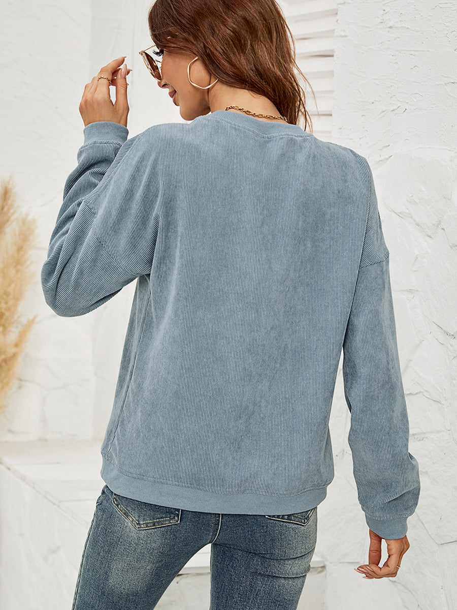 Round Neck Long Sleeve MAMA Graphic Sweatshirt - Lilixa.store