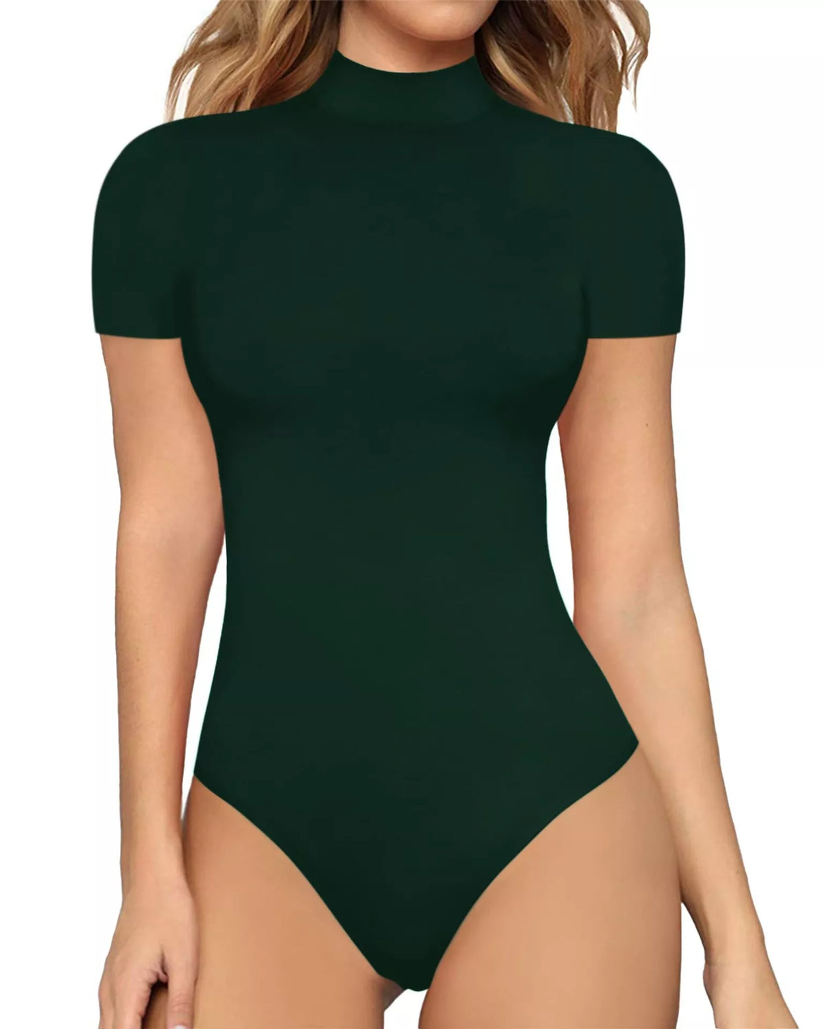 Mock Neck Short Sleeve Bodysuit - Lilixa.store