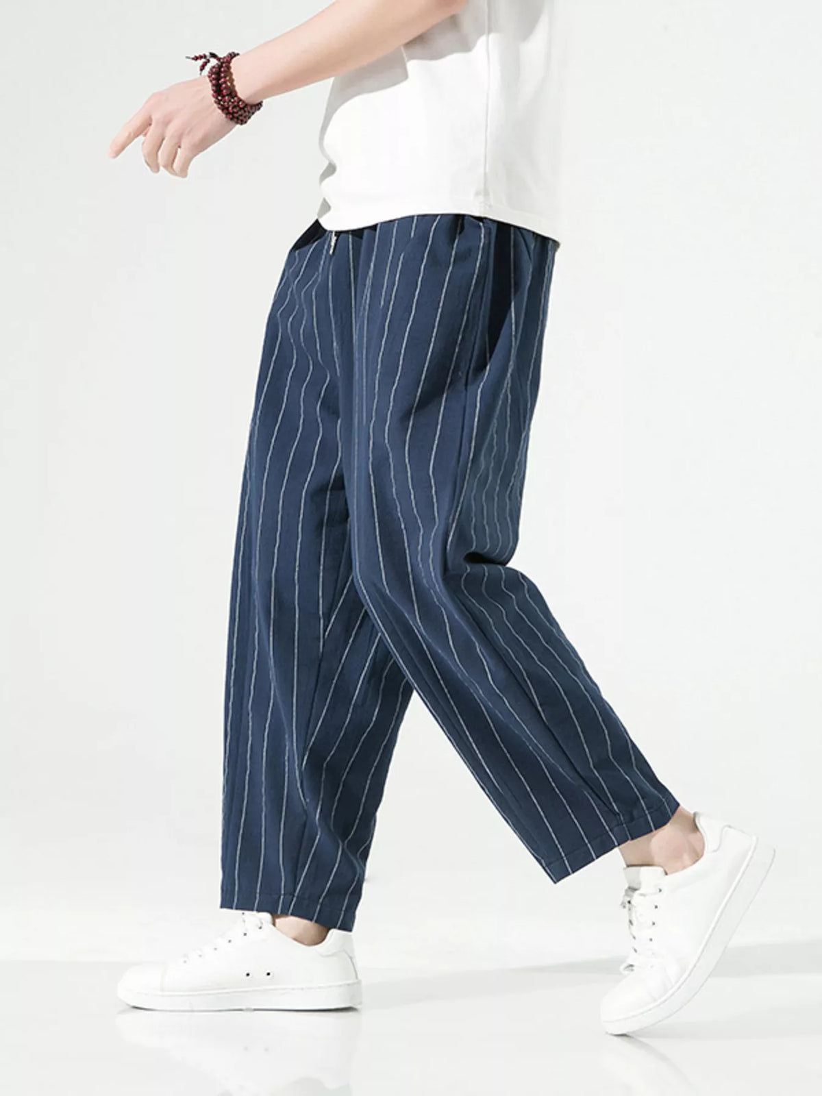 Men's Plus Size Striped Casual Loose Pants, view 5