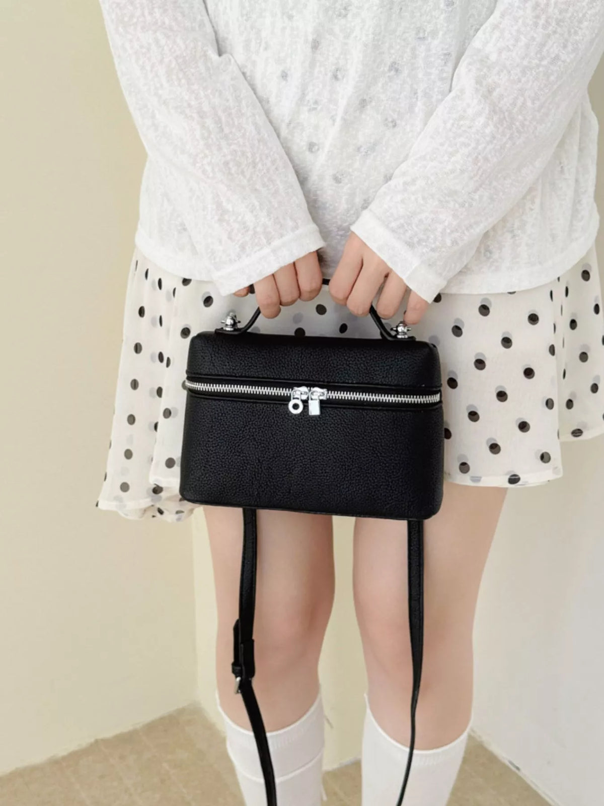 Textured Zipper Crossbody Bag - Lilixa.store