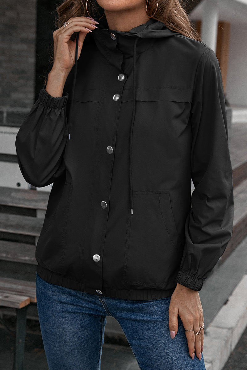 Ivy Lane Button-Down Long Sleeve Sports Jacket in Black