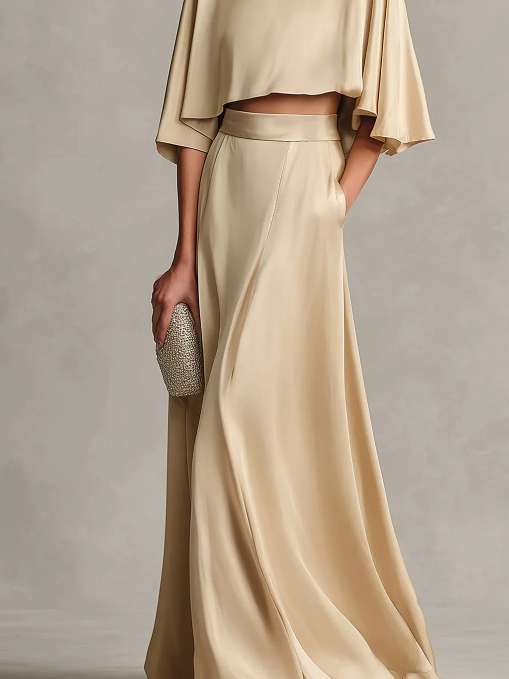 Full Size Satin Crop Top and Maxi Skirt Two-Piece Set Plus Size - Lilixa.store