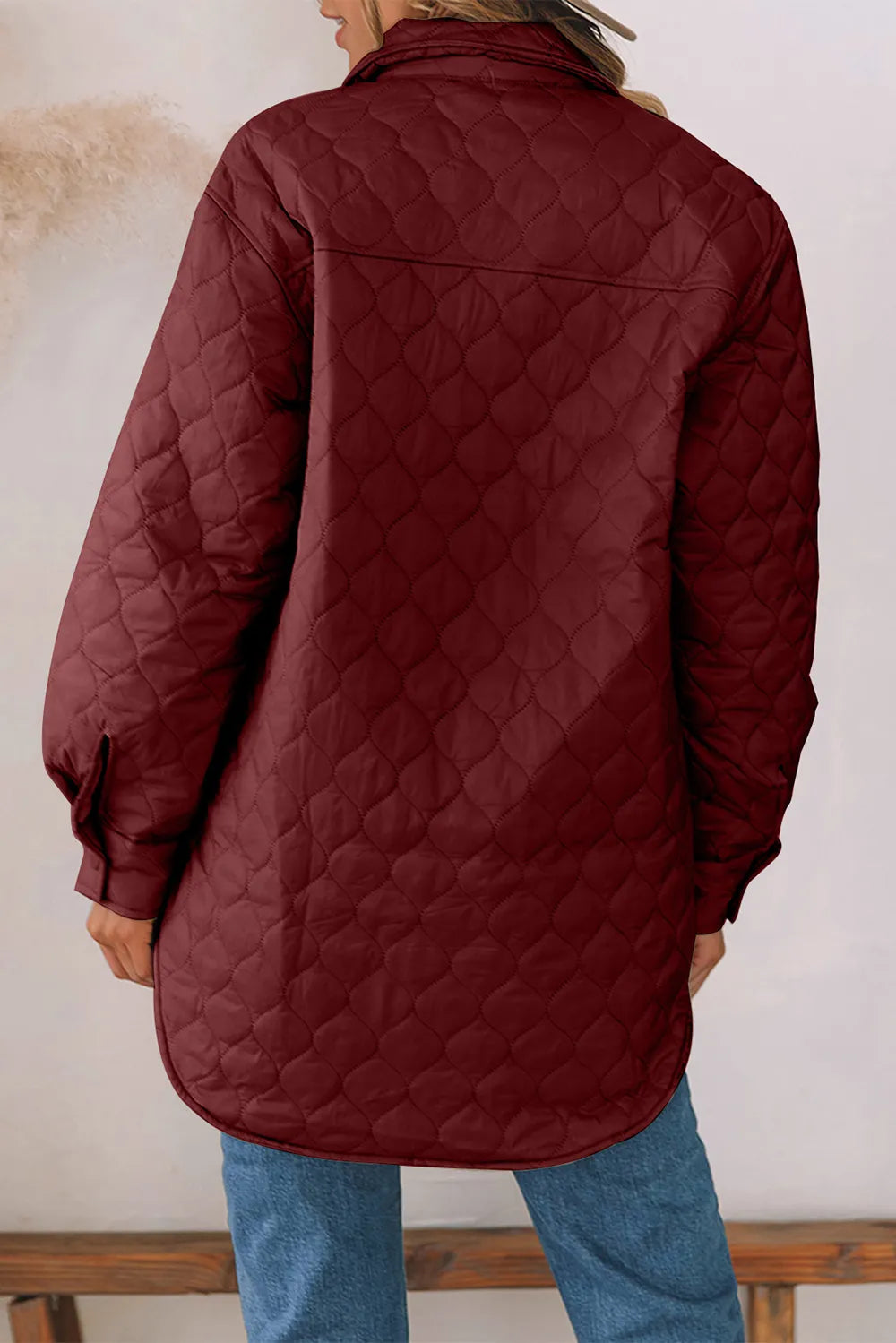 Snap Down Collared Winter Coat - Lilixa.store