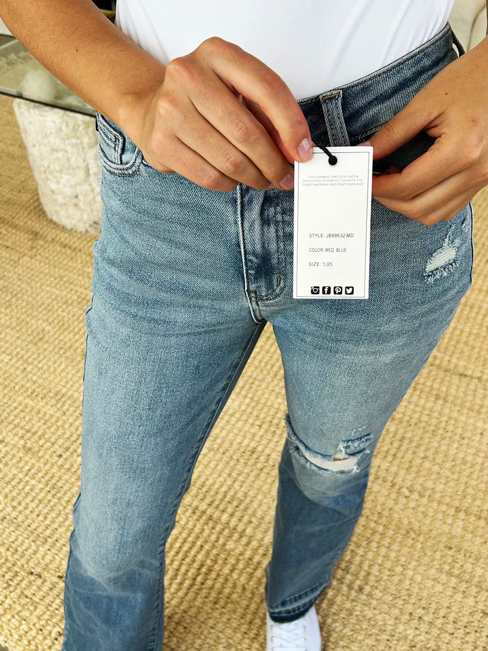 Judy Blue Full Size Mid Rise Destroyed Hem Distressed Jeans - Lilixa.store