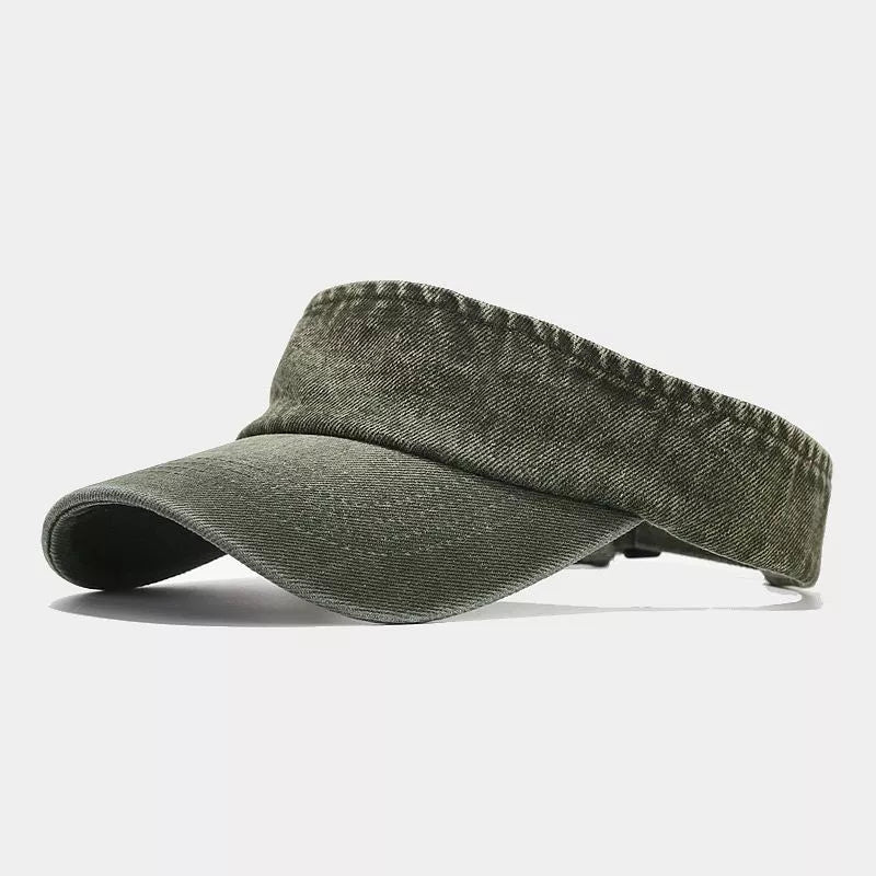 Vintage Washed Denim Sun Visor Hat - Lilixa.store