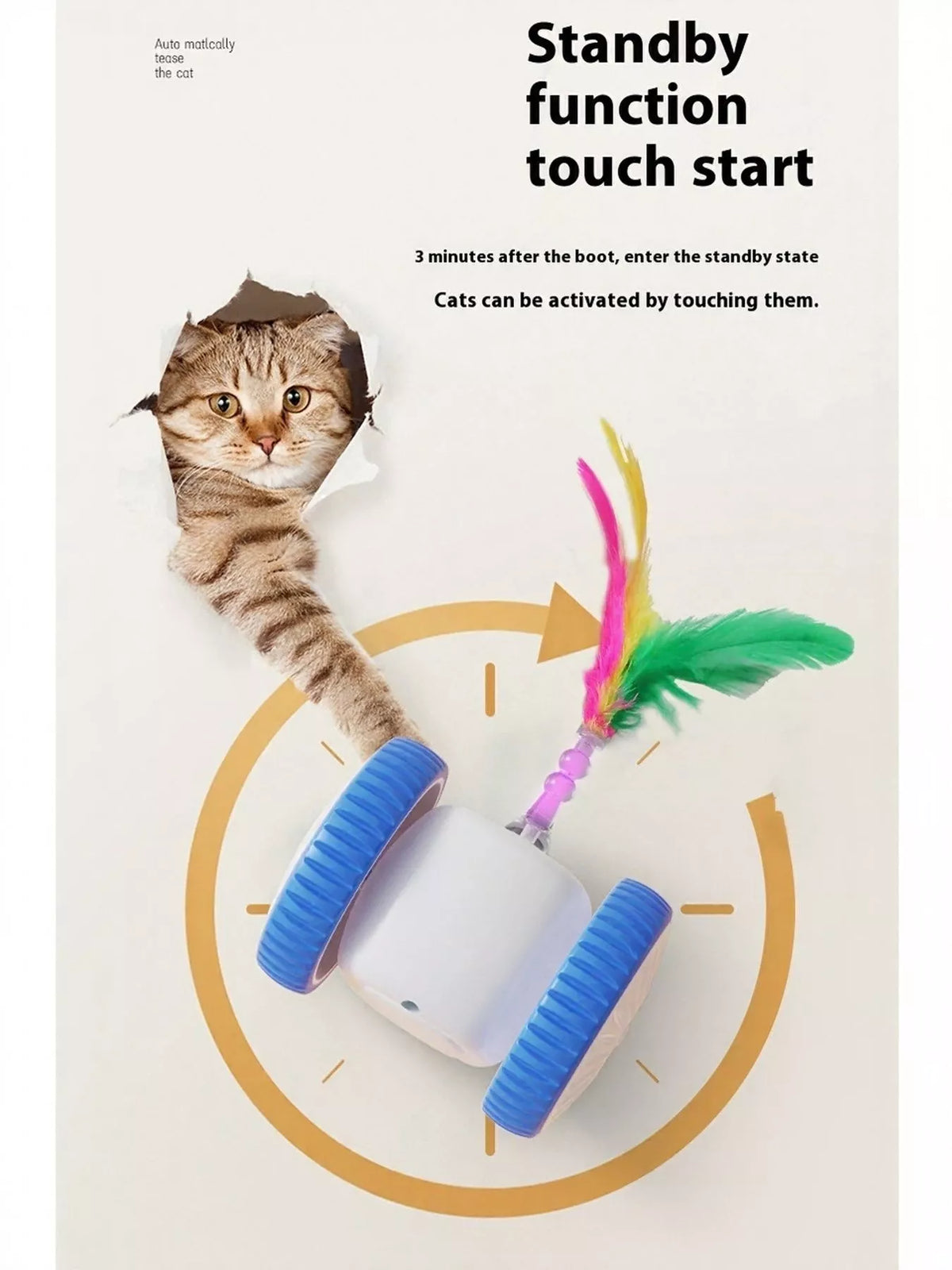 Interactive Self-Rotating Feather Pet Chase Toy - Lilixa.store