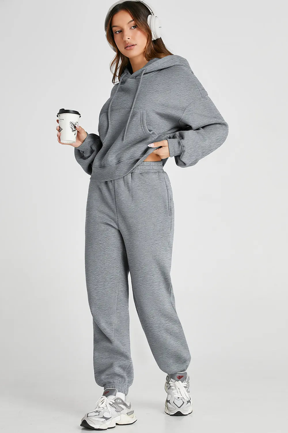 Dropped Shoulder Hooded Top and Pants Active Set - Lilixa.store