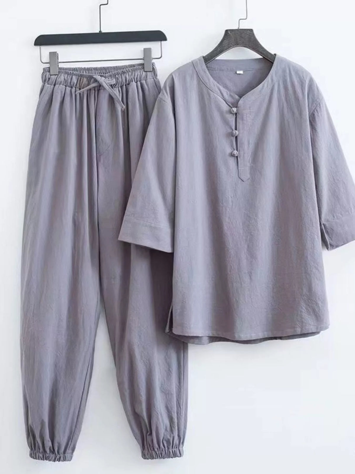 Men's Plus Size Chinese Style Top and Pants Set - Lilixa.store