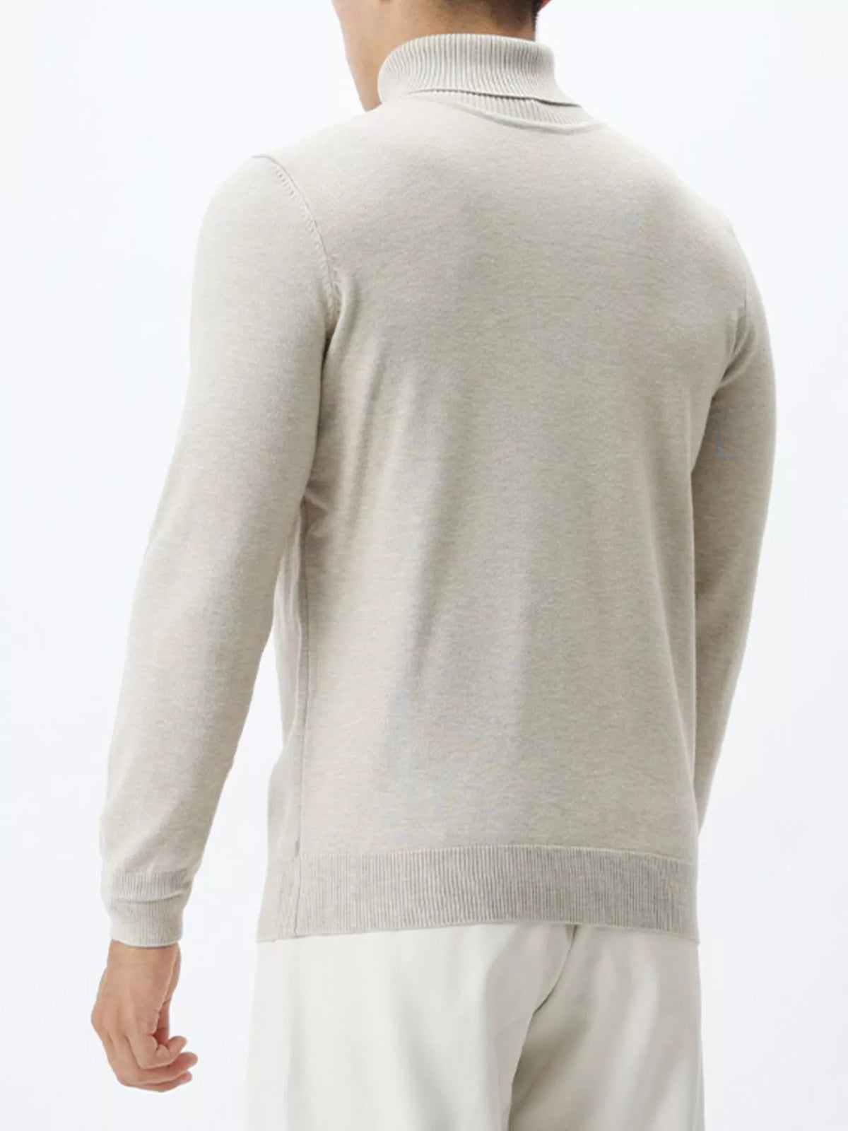 Men's Plus Size Slim-Fit Ribbed Turtleneck Sweater