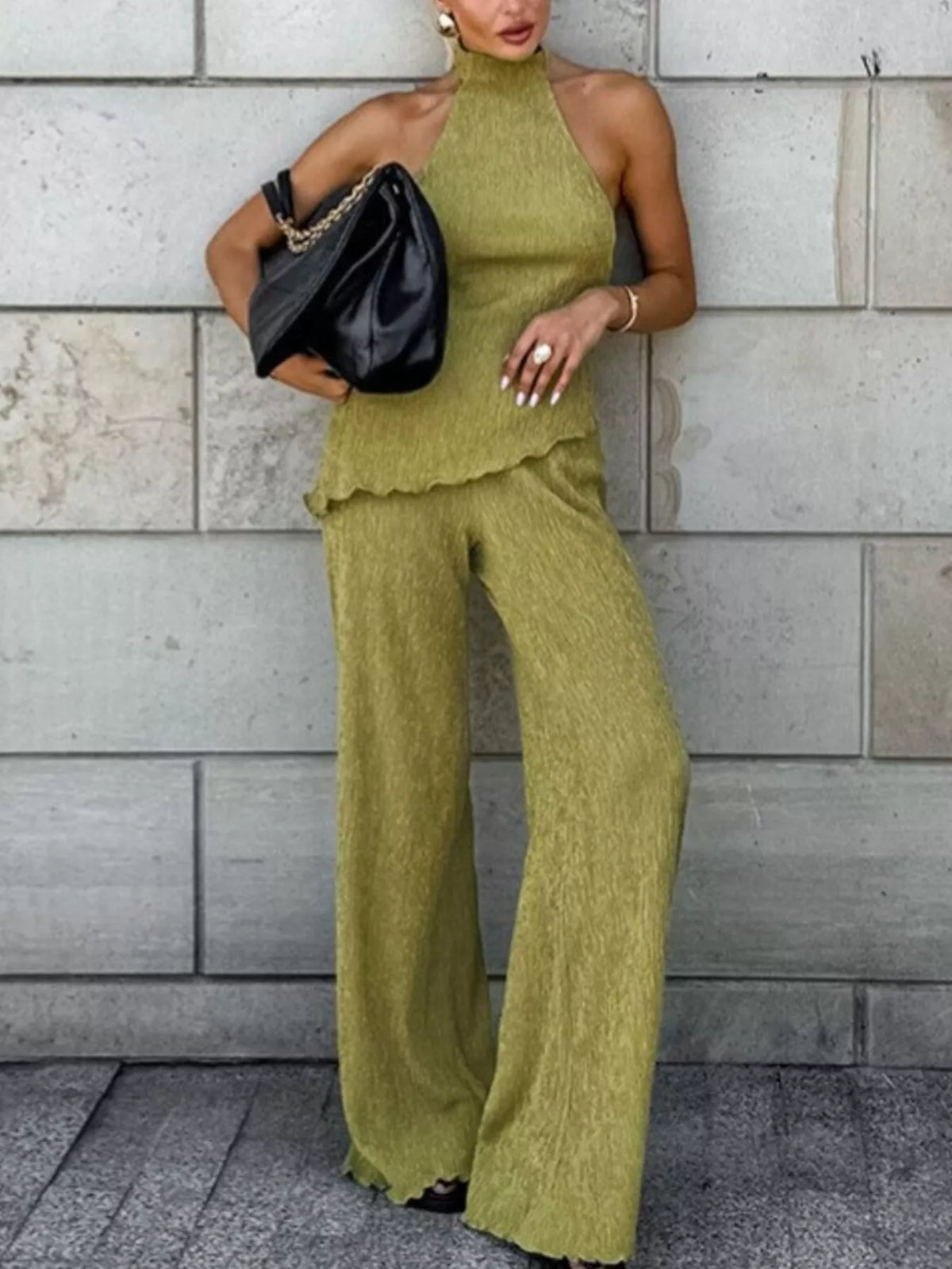 Sleeveless Top and Wide-Leg Pants Two-Piece Set, view 6