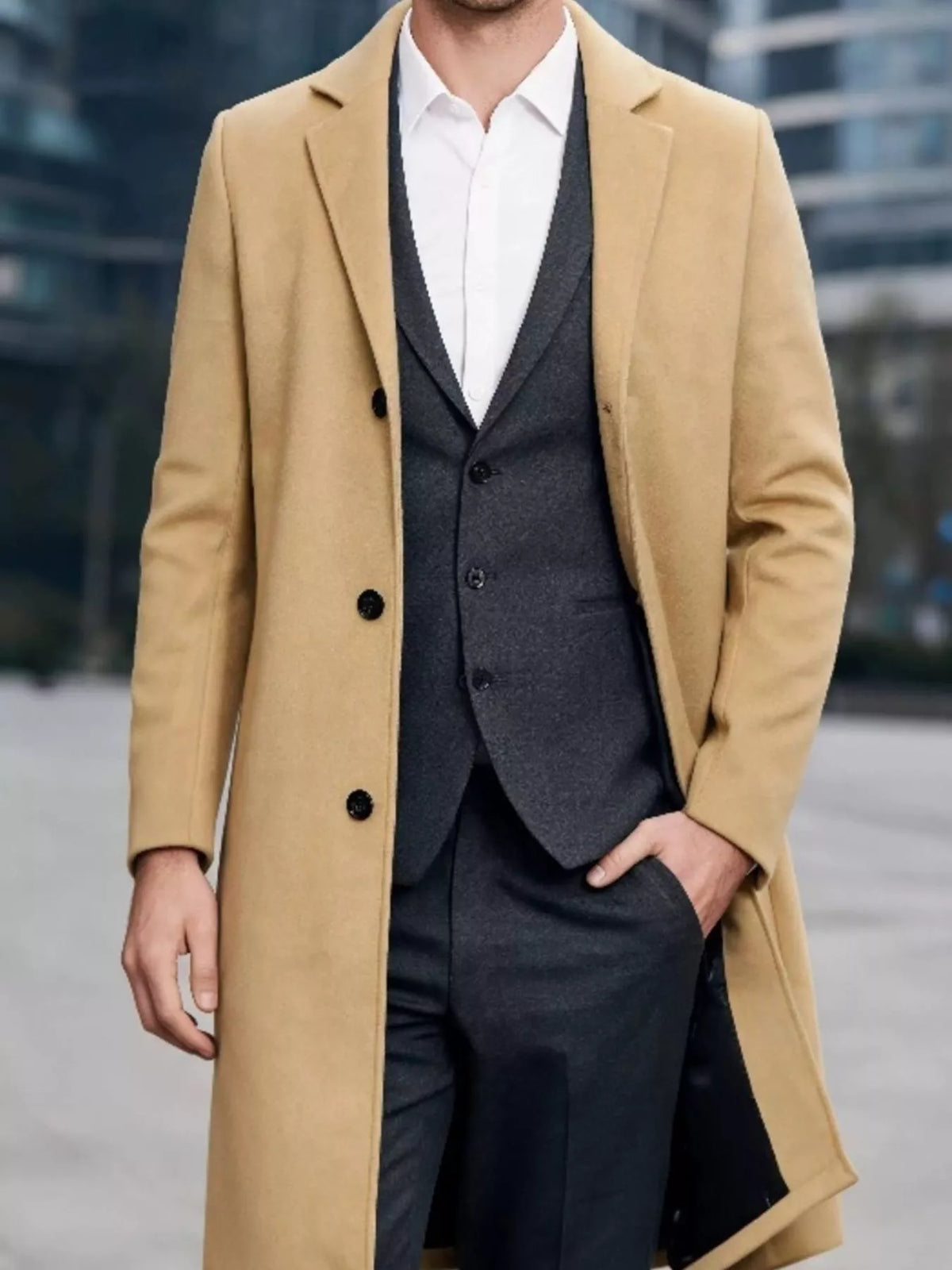 Men's Plus Size Slim-Fit Lapel Collar Overcoat - Lilixa.store